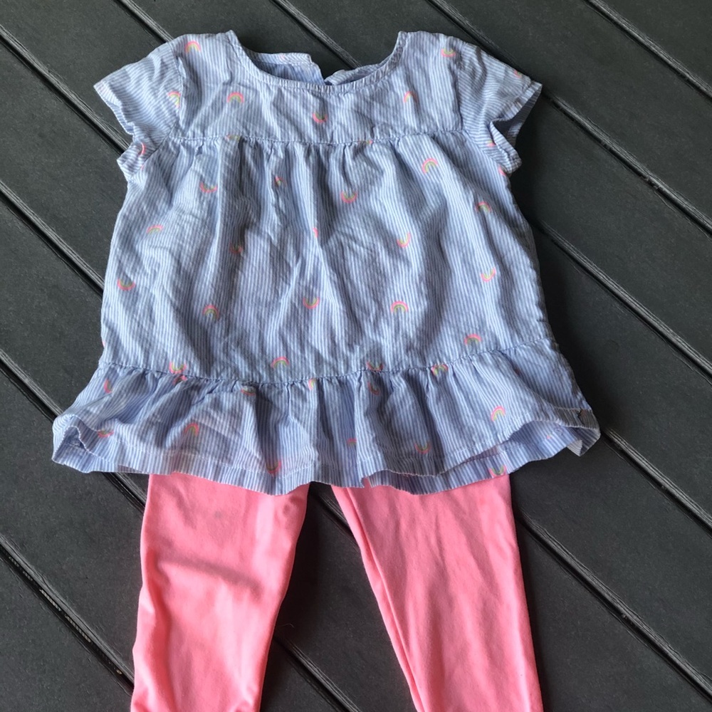 Carter’s 🍒 Sear-sucker peplum rainbow set